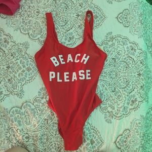Bobbie Brooks Red One Piece Swimsuit